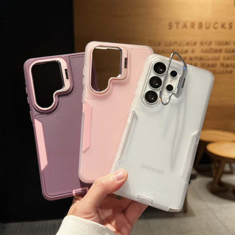 Phone Cases H&M - H ソフトTPU+ハードPC 2-in-1 メタルレンズホルダー付きアーマーケース Samsung S25