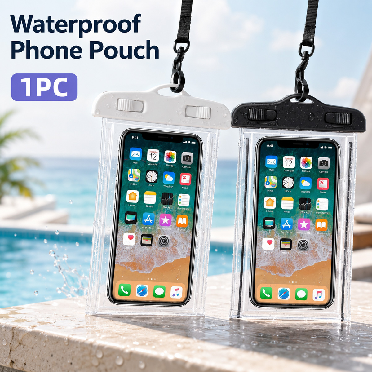 Phone Cases Beach - 透明防水携帯電話ポーチ首掛けタッチ可能な防水ケース屋外ビーチ水泳用電話収納スリーブ