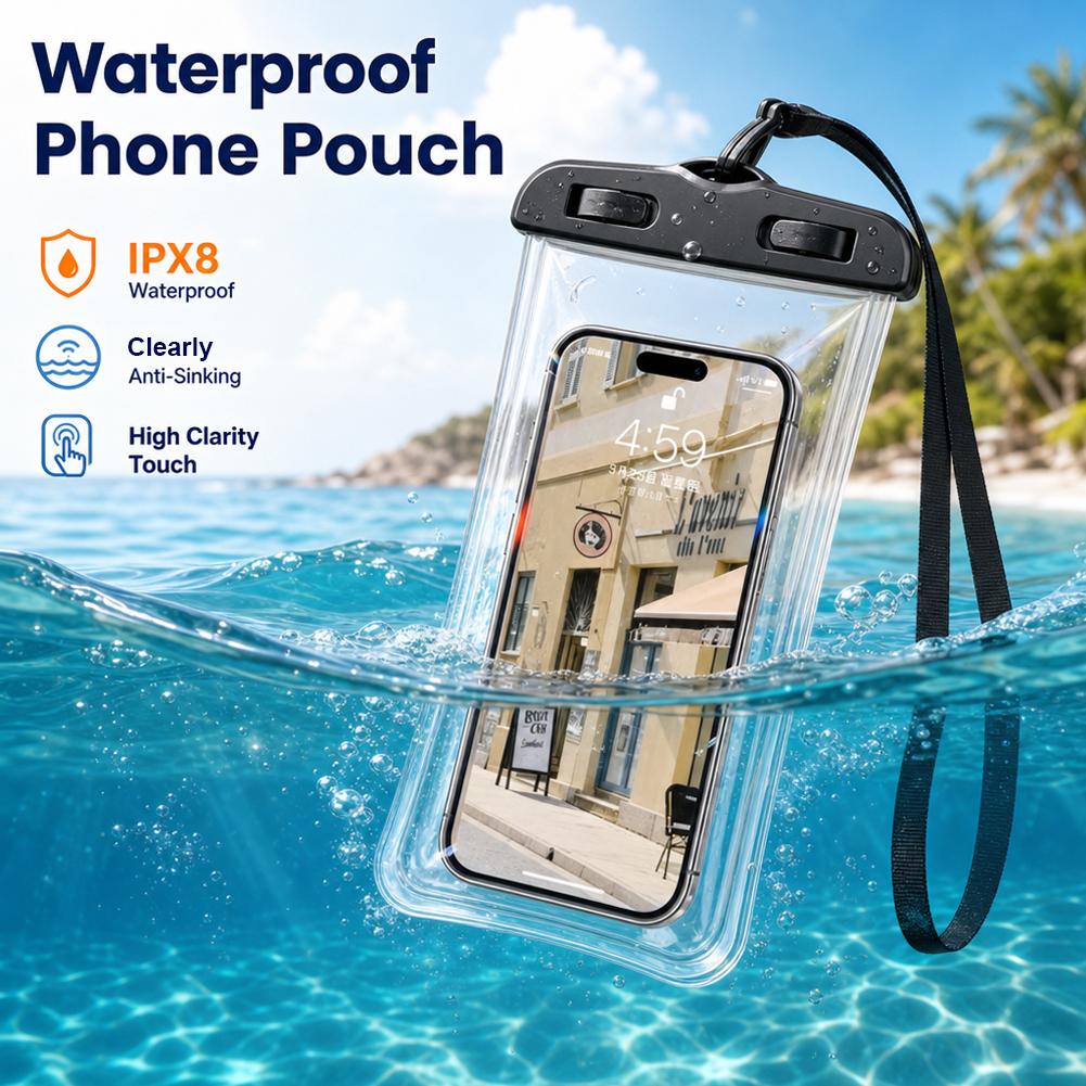 Phone Cases Beach - 透明防水携帯電話ポーチ 首掛け式タッチ対応防水ケース アウトドアビーチ水泳用携帯電話収納スリーブ