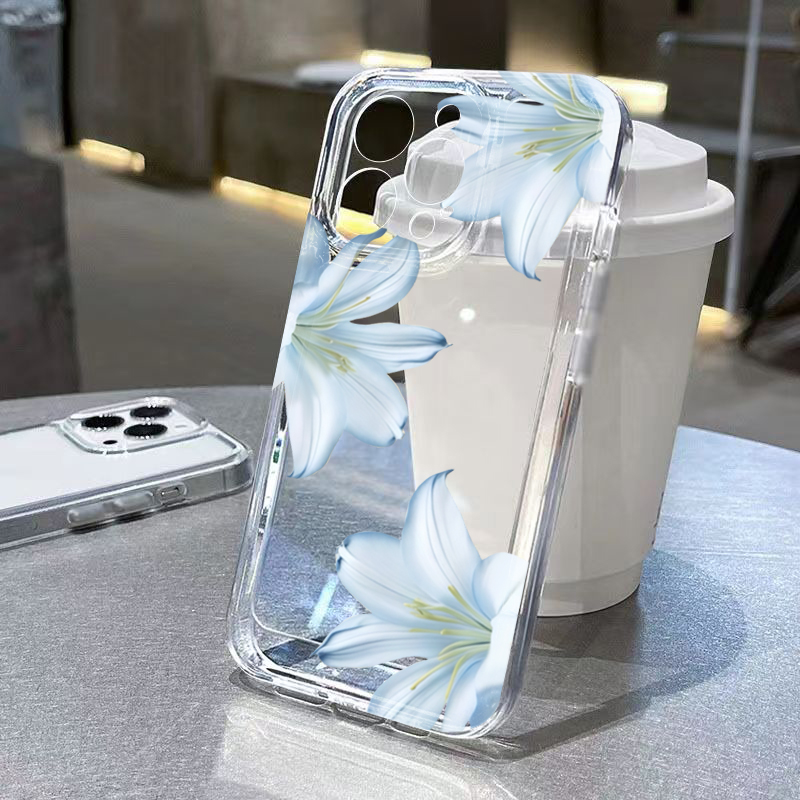 Phone Cases Trending - ファッショナブルで精巧な白いユリの花柄スマホケース iPhone 17 16 15 Pro
