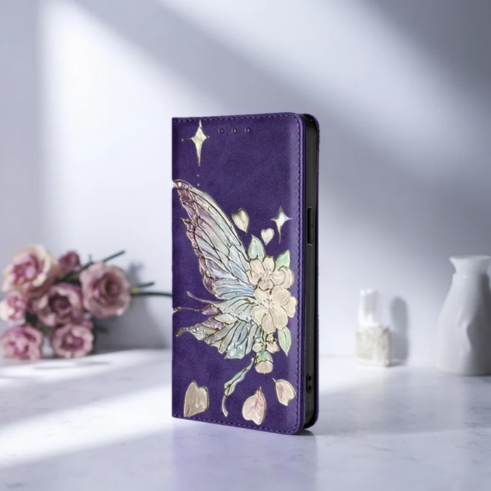 Flip Leather Case - 塗装済み磁気フリップレザーウォレットケース Samsung Galaxy S26 Ultra S25