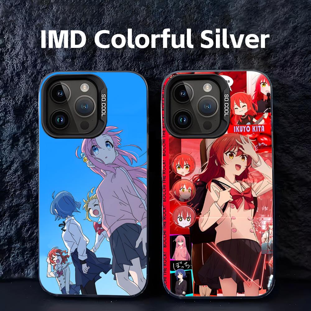 Phone Cases Iphone 15 - アニメクールなボッチ・ザ・ロックのスマホケース、IMDカラフルシルバー、iPhone 17、16、15、14、13、12、11 Pro Maxに適したソフトケース