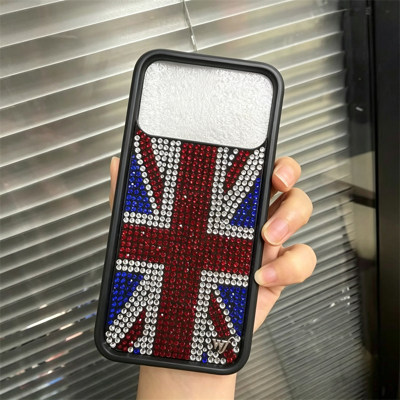 キラキラ輝くラインストーンのユニオンジャックと野花のデザイン - Phone Cases Uk のレビューと価格