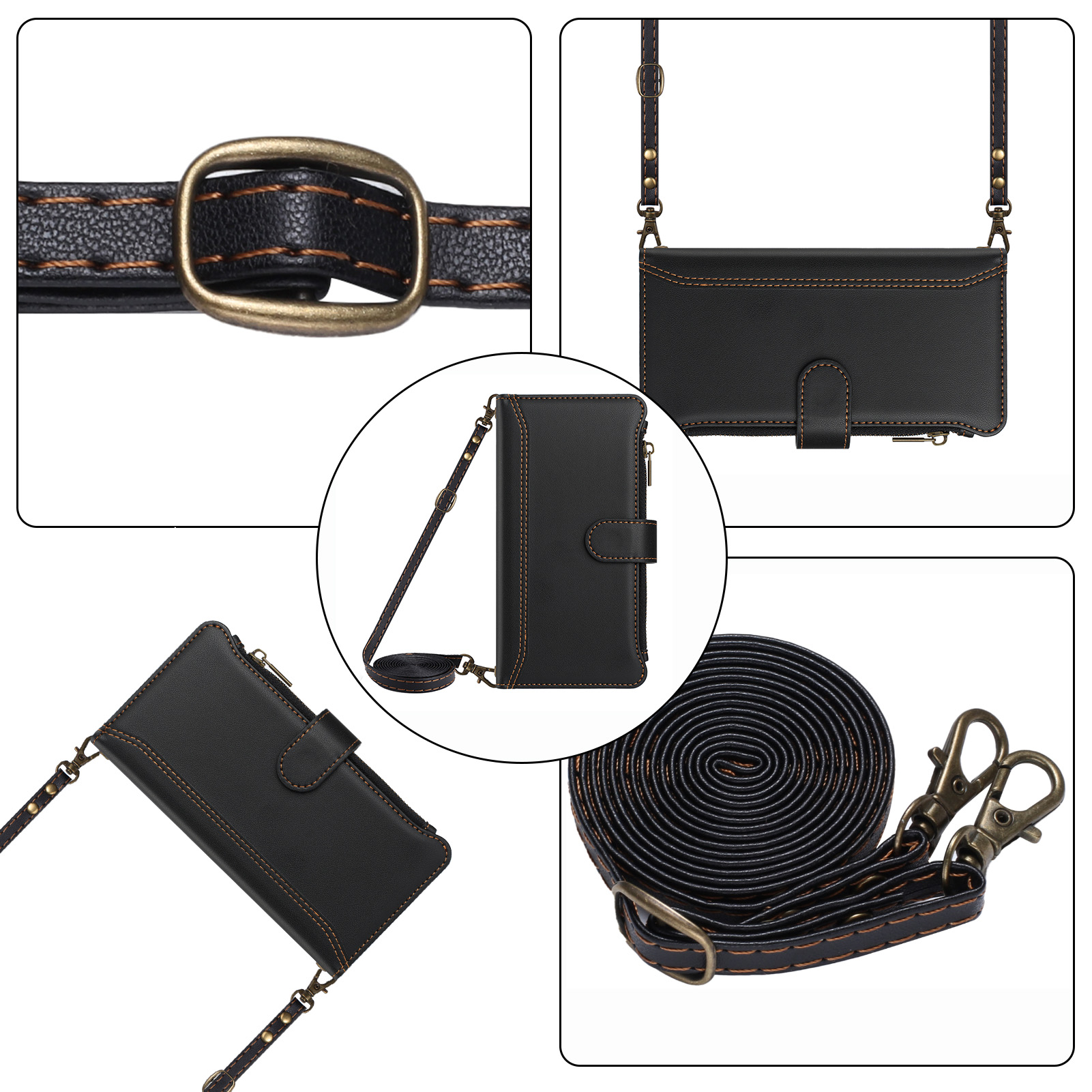 PUレザー製クロスボディフリップウォレット型スマホケース H - Flip Leather Case のレビューと価格