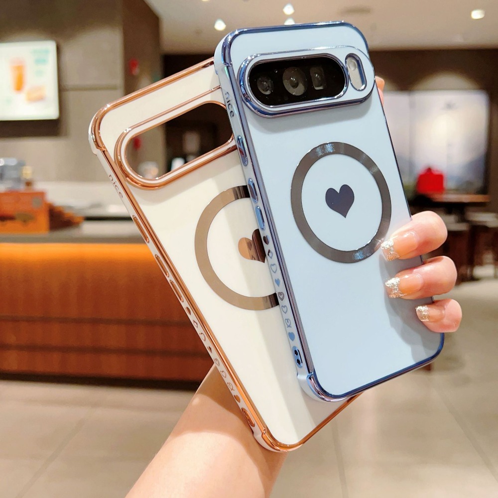 高級メッキ加工 ハート柄 ソフトフォンケース Google  - Luxury Plating Case のレビューと価格