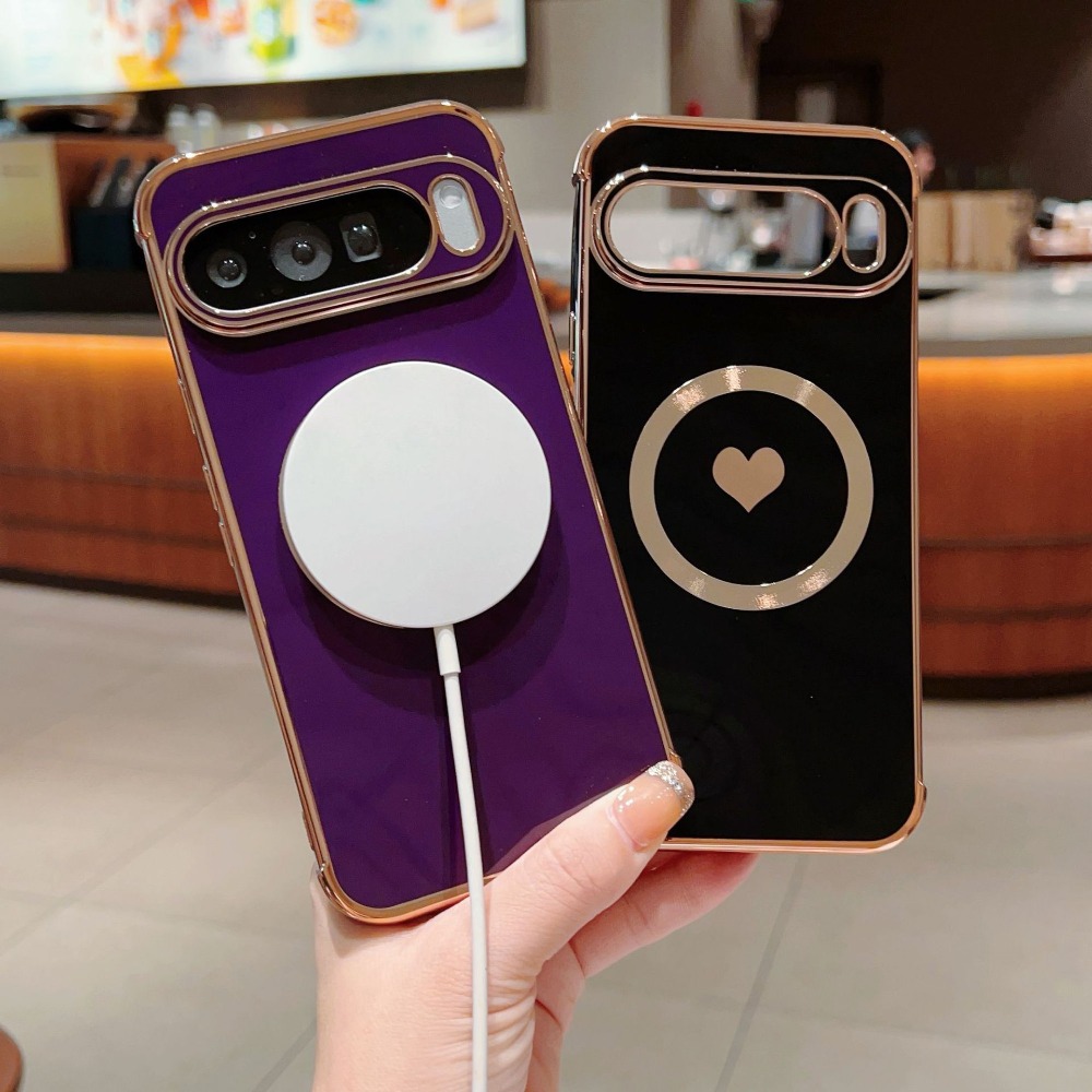 高級メッキ加工 ハート柄 ソフトフォンケース Google  - Luxury Plating Case のレビューと価格