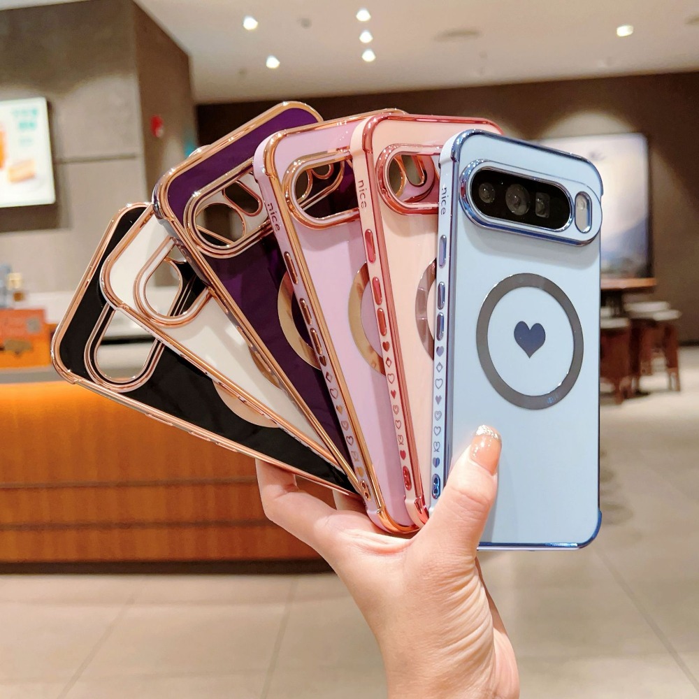 高級メッキ加工 ハート柄 ソフトフォンケース Google  - Luxury Plating Case のレビューと価格