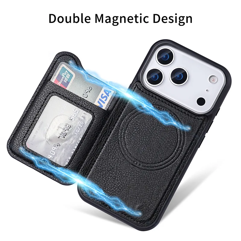 MagSafe対応 マグネット式フリップレザーウォレットカー - Flip Leather Case のレビューと価格