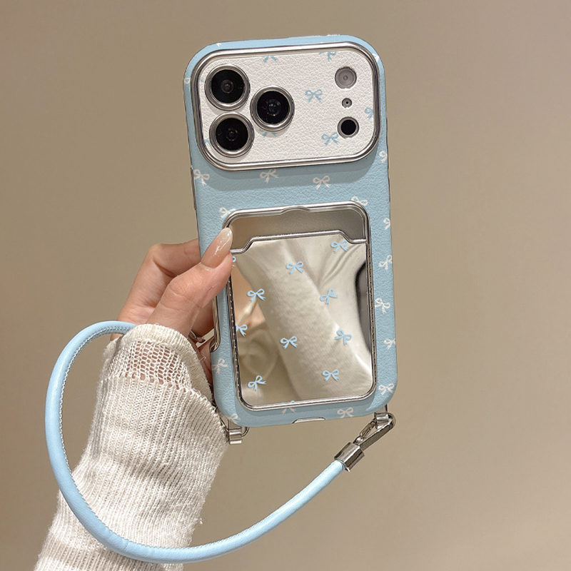 可愛いリボン付きミラーカードホルダー付きiPhone17/1 - Phone Cases With Card Holder のレビューと価格