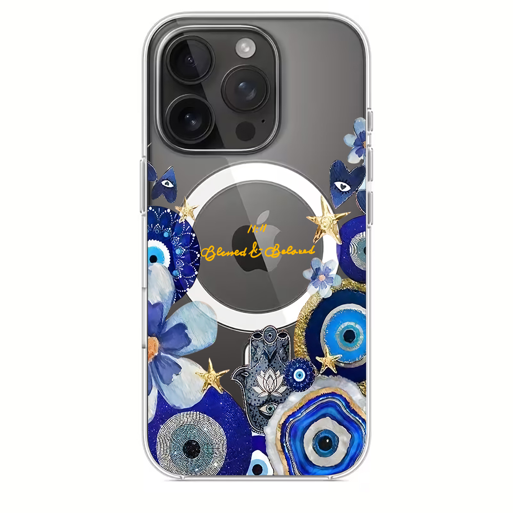 青い邪眼と花柄のiPhoneケース iPhone 17 14 - Phone Cases Iphone 15 のレビューと価格