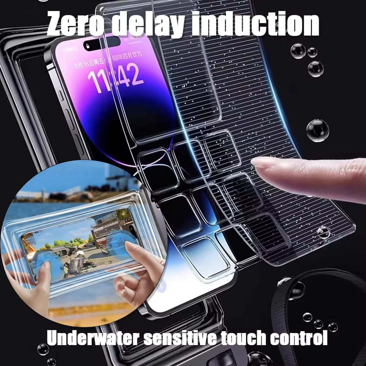 透明防水携帯電話ポーチ首掛けタッチ可能な防水ケース屋外ビーチ - Phone Cases Beach のレビューと価格