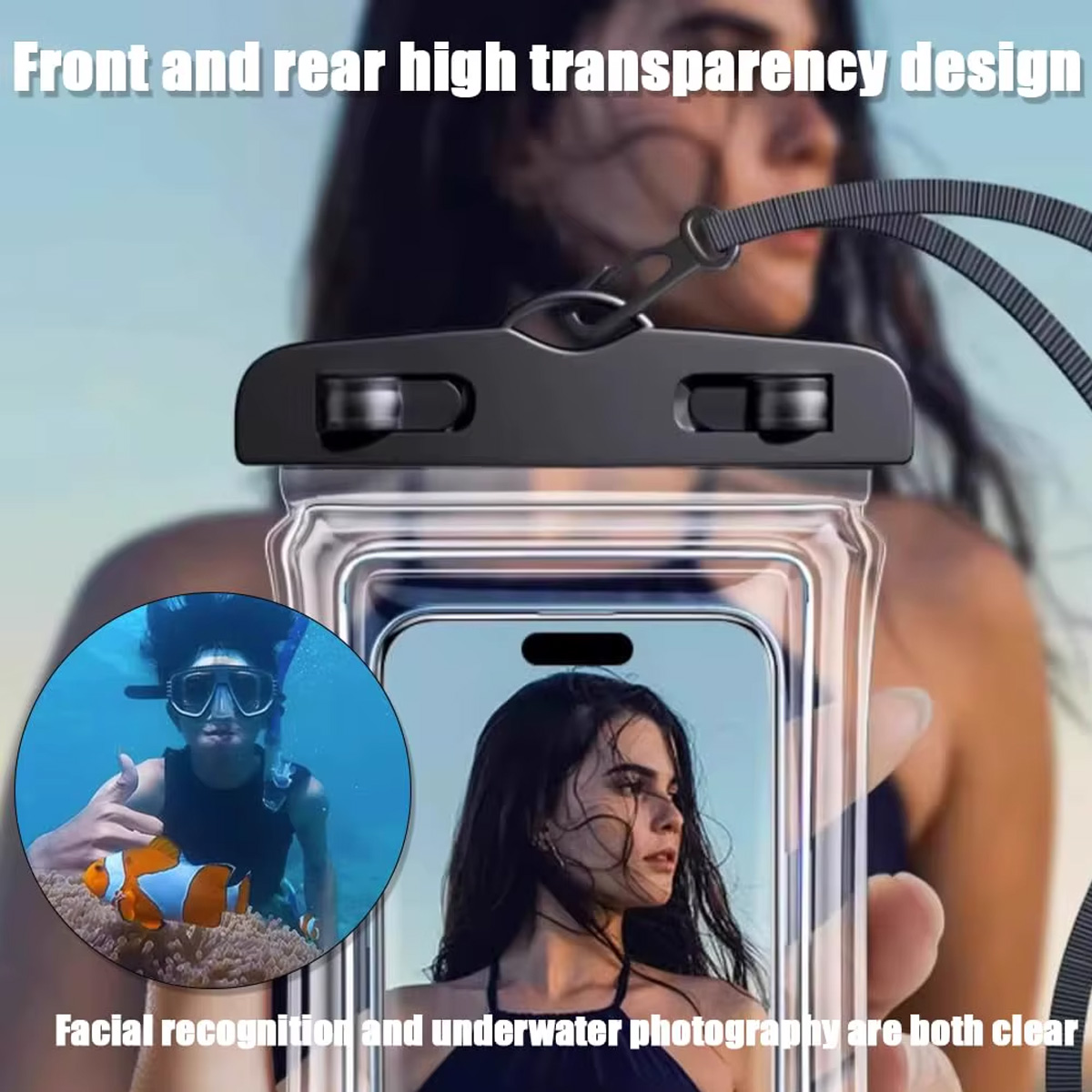 透明防水携帯電話ポーチ首掛けタッチ可能な防水ケース屋外ビーチ - Phone Cases Beach のレビューと価格