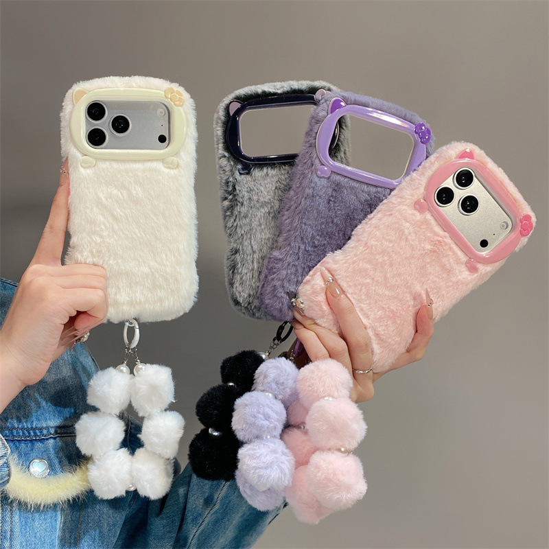 高級感のある無地のファー素材のプラッシュフォンケース iPh - Phone Cases Iphone 15 のレビューと価格