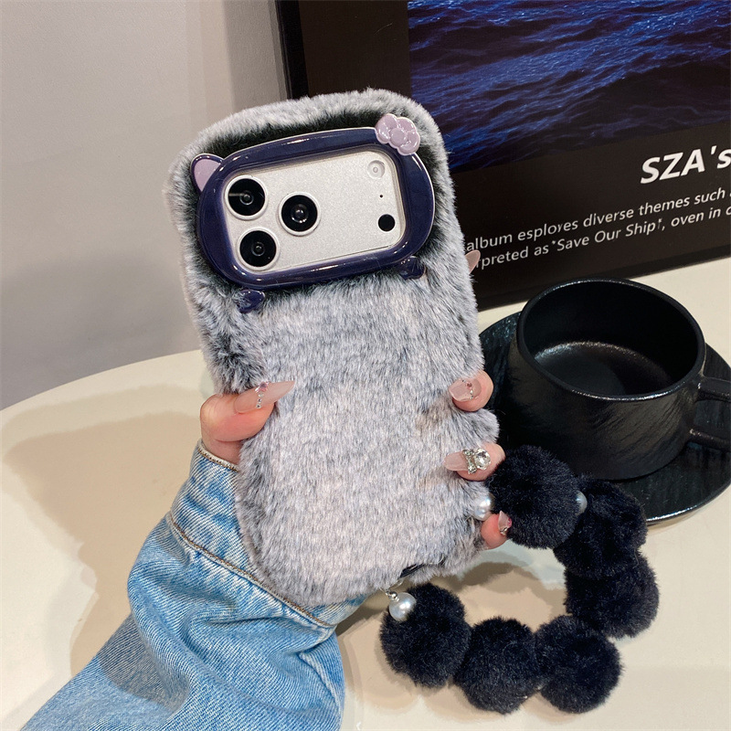 高級感のある無地のファー素材のプラッシュフォンケース iPh - Phone Cases Iphone 15 のレビューと価格