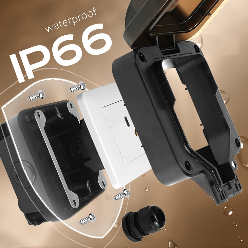 Avoir IP66 壁防水ソケットシングルボックスコンセン - Phone Cases Uk のレビューと価格
