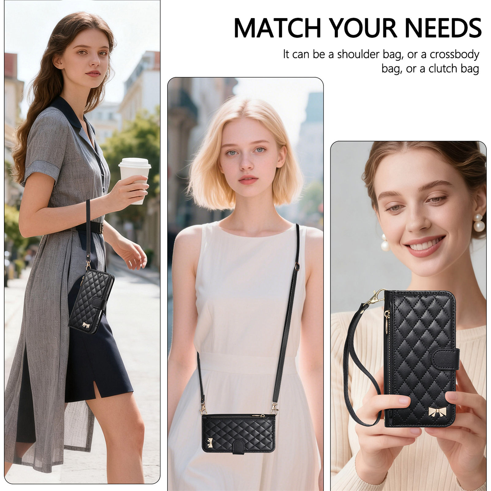 PUレザー クロスボディ フリップウォレット スマホケース  - Flip Leather Case のレビューと価格