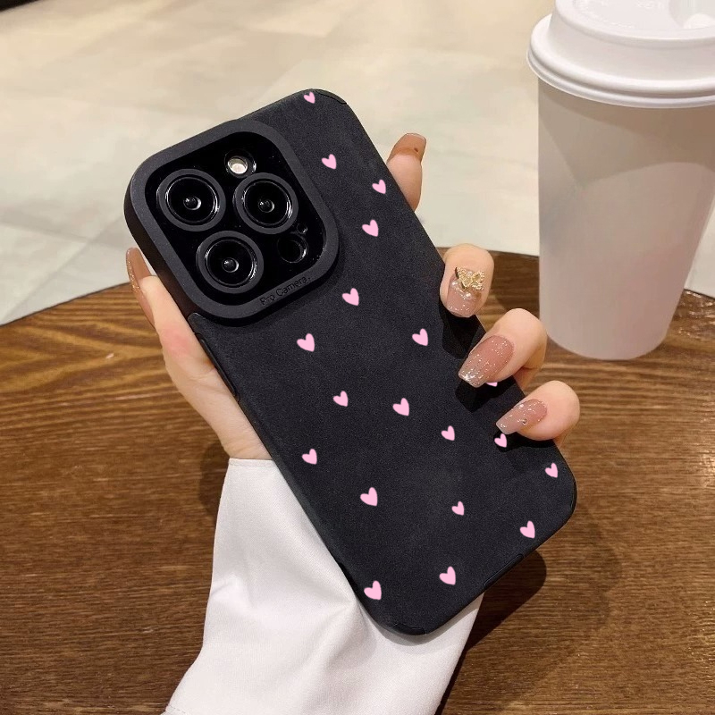 ファッションピンクハート柄スマホケース iPhone 15  - Phone Cases Trending のレビューと価格