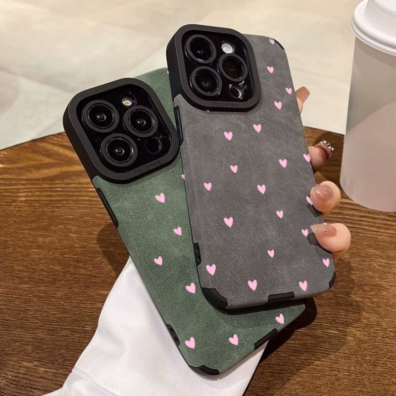 ファッションピンクハート柄スマホケース iPhone 15  - Phone Cases Trending のレビューと価格