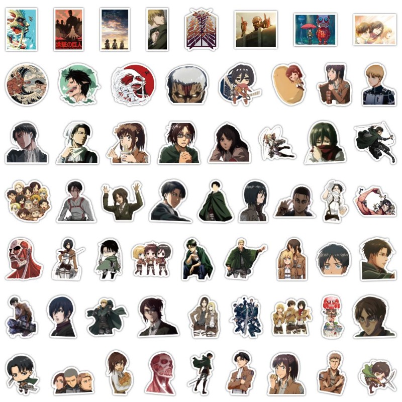 60枚入り 進撃の巨人 アニメステッカー かわいい 防水デカ - Phone Cases Beach のレビューと価格