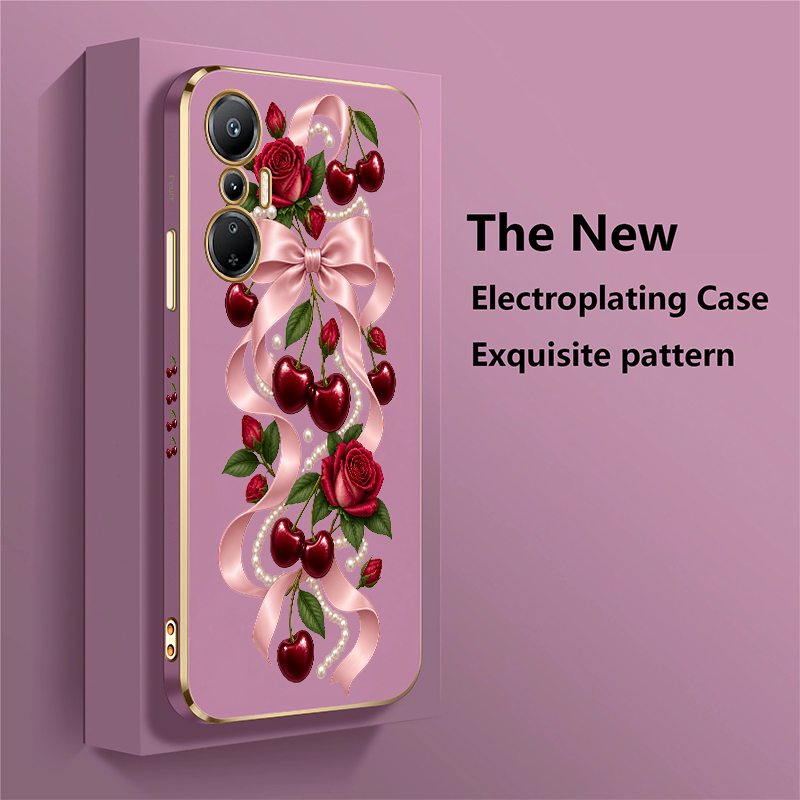 高級ワインレッドチェリーパターンのテクノカモン20プロ、19 - Luxury Plating Case のレビューと価格