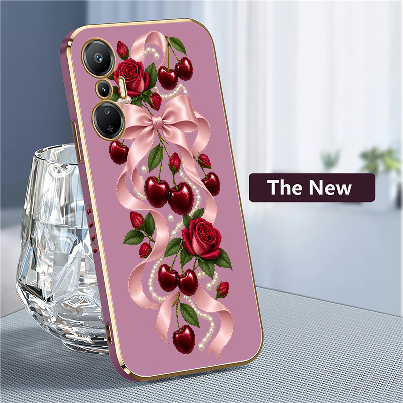 高級ワインレッドチェリーパターンのテクノカモン20プロ、19 - Luxury Plating Case のレビューと価格