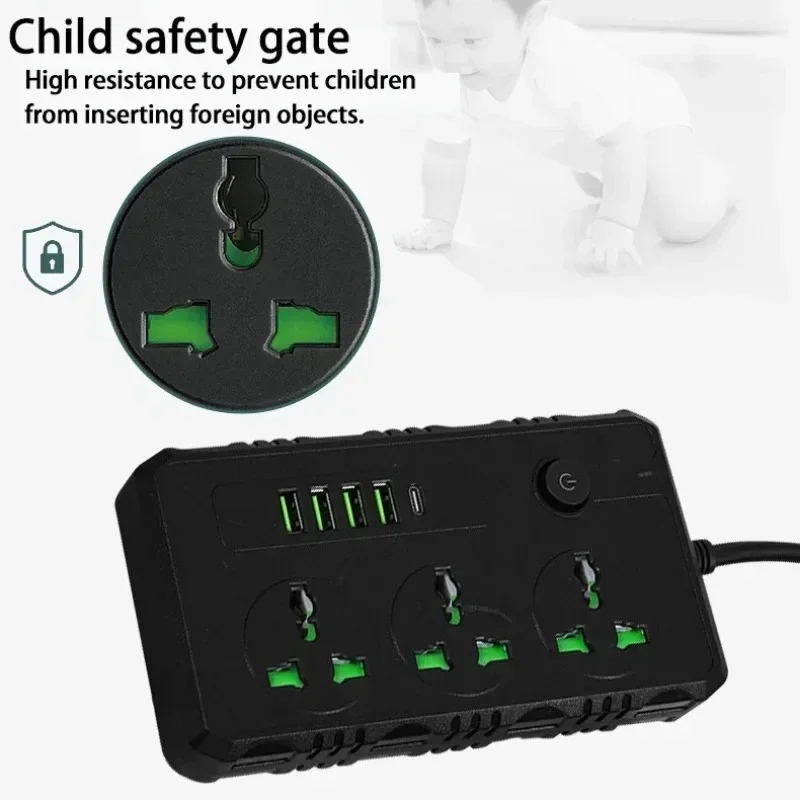 4つのUSBポートと1つのType-Cポート付き電源タップ、 - Phone Cases Uk のレビューと価格
