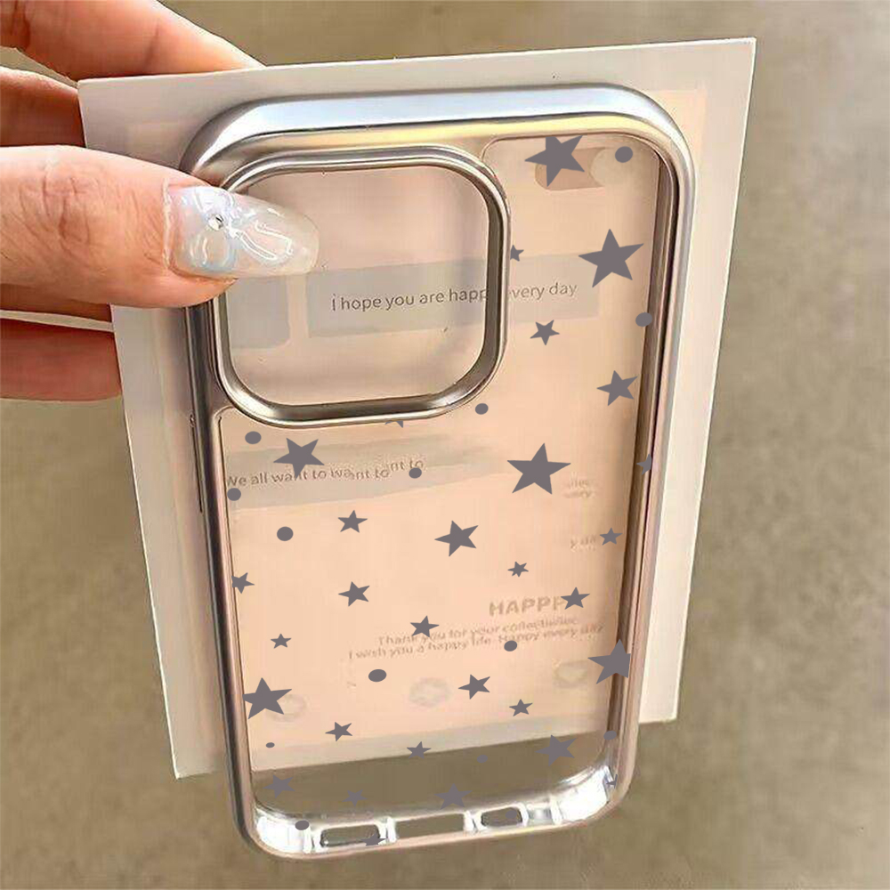 Y2Kスターズファッションクリアケース iPhone 15  - Phone Cases Trending のレビューと価格