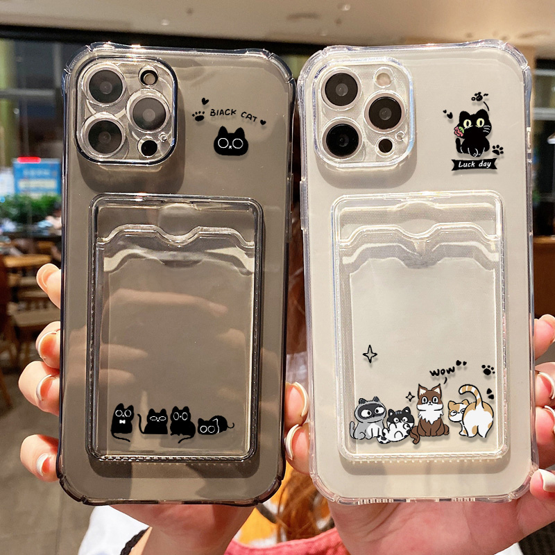 かわいい黒猫のスマホケース iPhone 17 Pro Ma - Phone Cases With Card Holder のレビューと価格