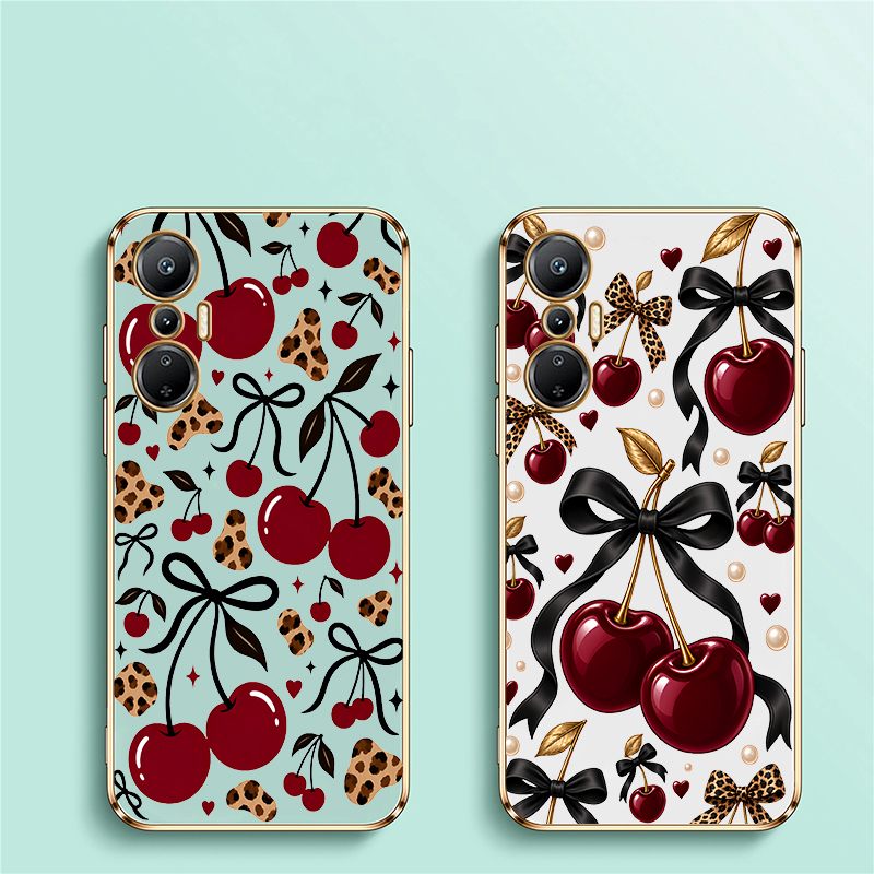 高級ワインレッドチェリーレオパードプリントケース Tecno - Luxury Plating Case のレビューと価格