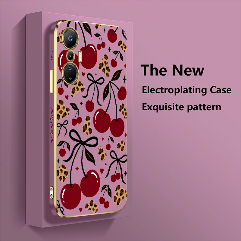 高級ワインレッドチェリーレオパードプリントケース Tecno - Luxury Plating Case のレビューと価格