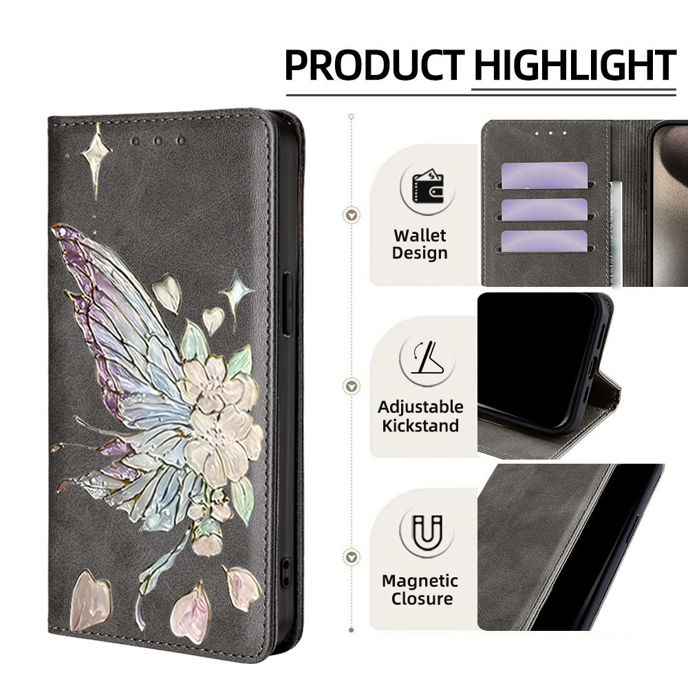 人気の耐衝撃性バタフライ柄フリップカバー Xiaomi Re - Flip Leather Case のレビューと価格