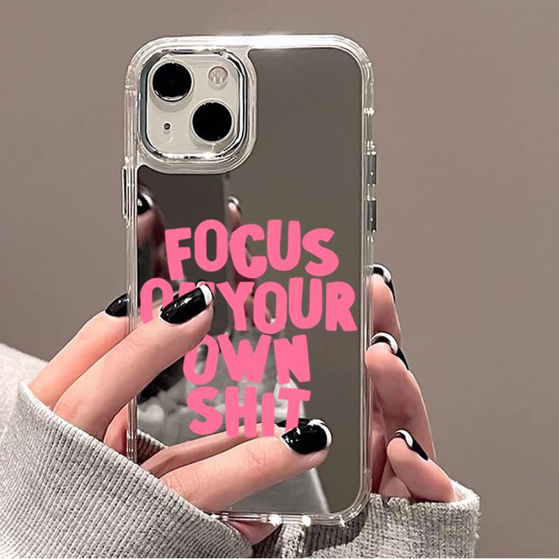 トレンディな名言とカラフルな文字のミラー付きスマホケース i - Phone Cases Trending のレビューと価格