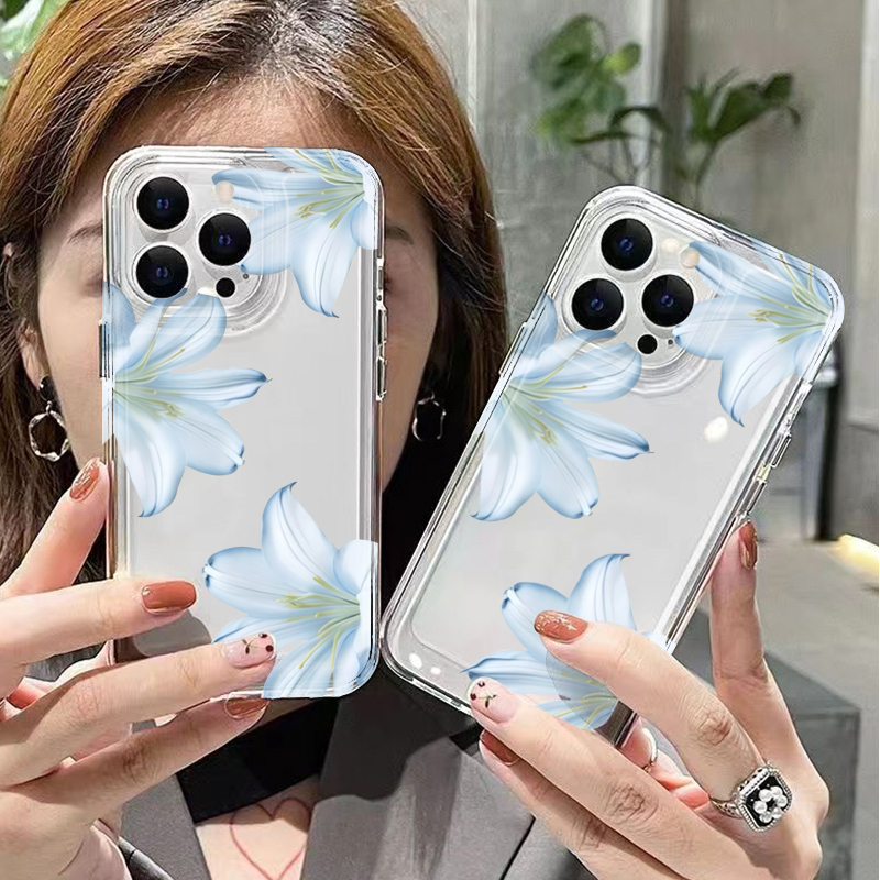 ファッショナブルで精巧な白いユリの花柄スマホケース iPho - Phone Cases Trending のレビューと価格
