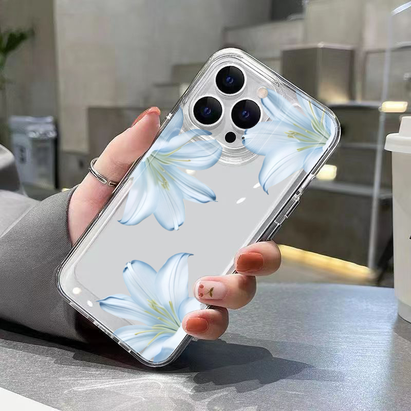 ファッショナブルで精巧な白いユリの花柄スマホケース iPho - Phone Cases Trending のレビューと価格