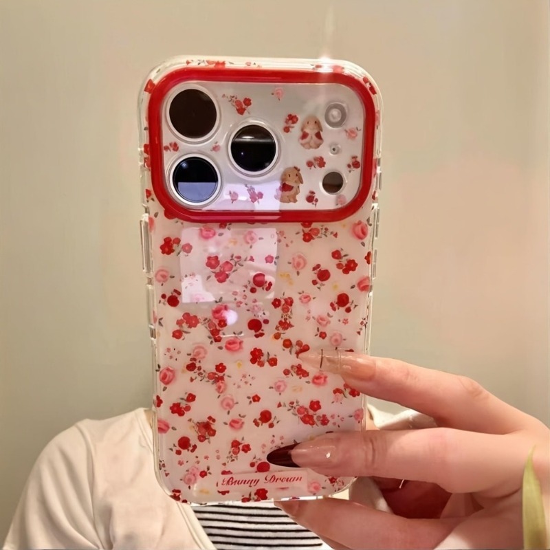 可愛らしい漫画風の赤い花柄のiPhoneケース（iPhone - Phone Cases Trending のレビューと価格