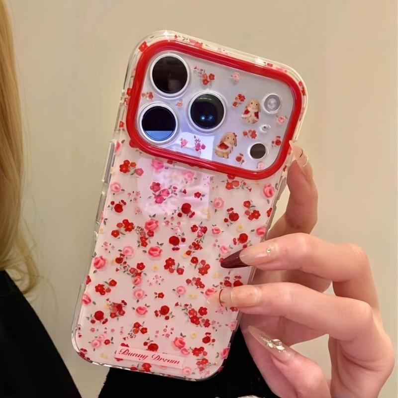 可愛らしい漫画風の赤い花柄のiPhoneケース（iPhone - Phone Cases Trending のレビューと価格