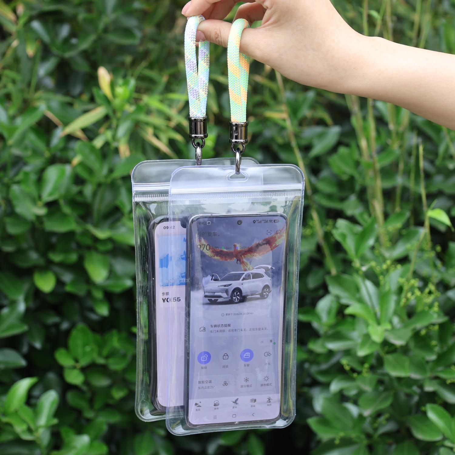 ユニバーサル3サイズ透明防水携帯電話ダストバッグ厚手ジッパー - Phone Cases Beach のレビューと価格
